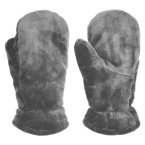 Ladies Plush Furry Fleece Reversible Mittens - 73132