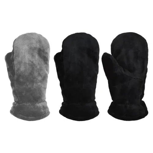 Ladies Plush Furry Fleece Reversible Mittens - 73132