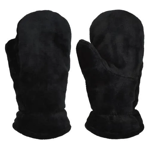 Ladies Plush Furry Fleece Reversible Mittens - 73132