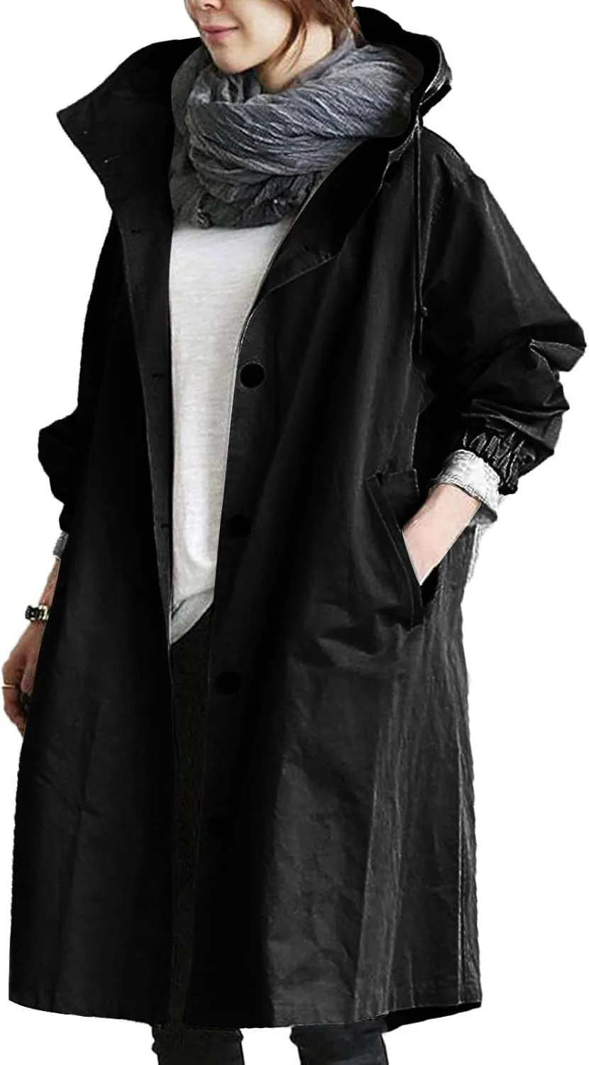 Lapel Slim Overcoat with Belt Outwear Womens Elegant Windbreaker Wild Winter Women'S Coat Lapel Windproof Overcoat