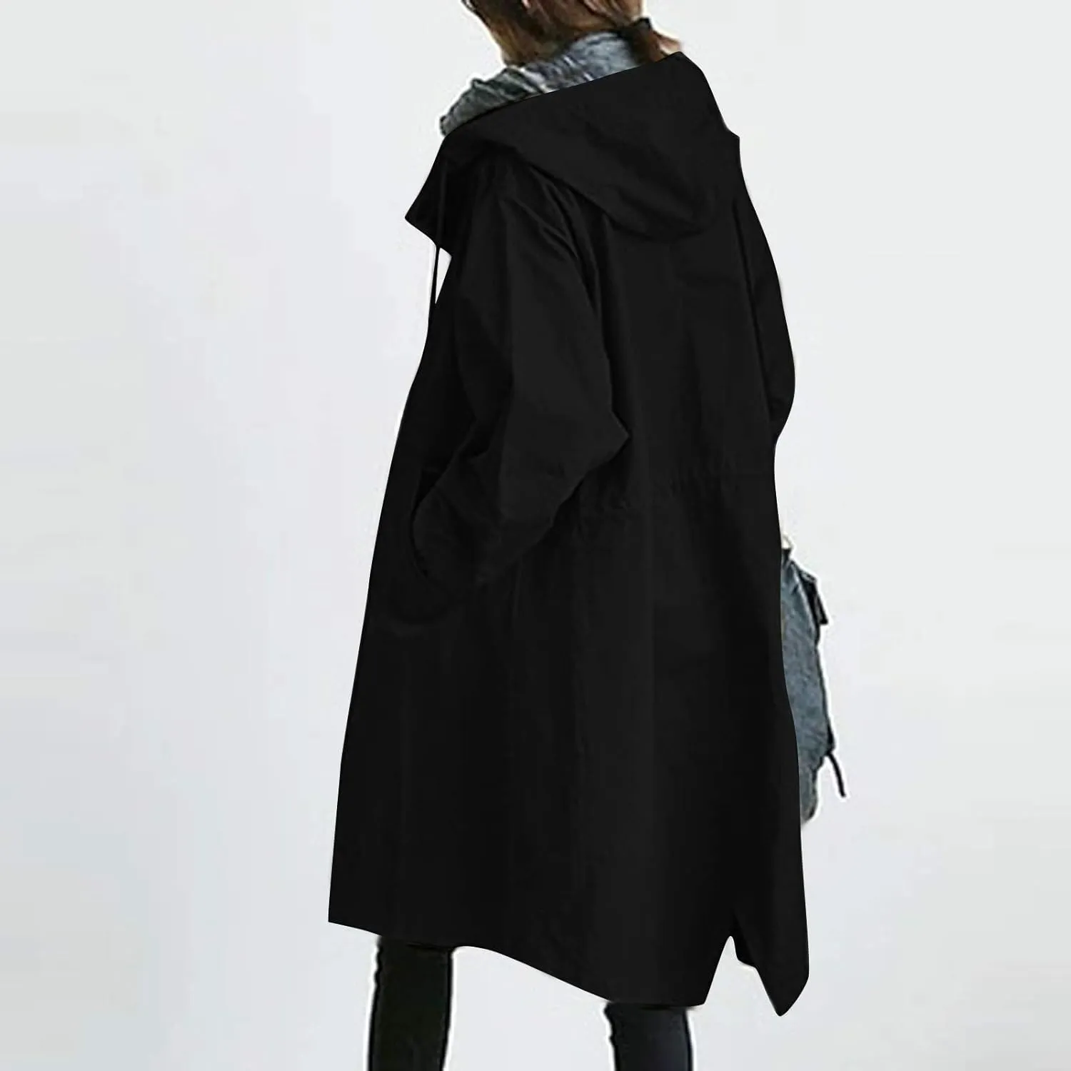 Lapel Slim Overcoat with Belt Outwear Womens Elegant Windbreaker Wild Winter Women'S Coat Lapel Windproof Overcoat
