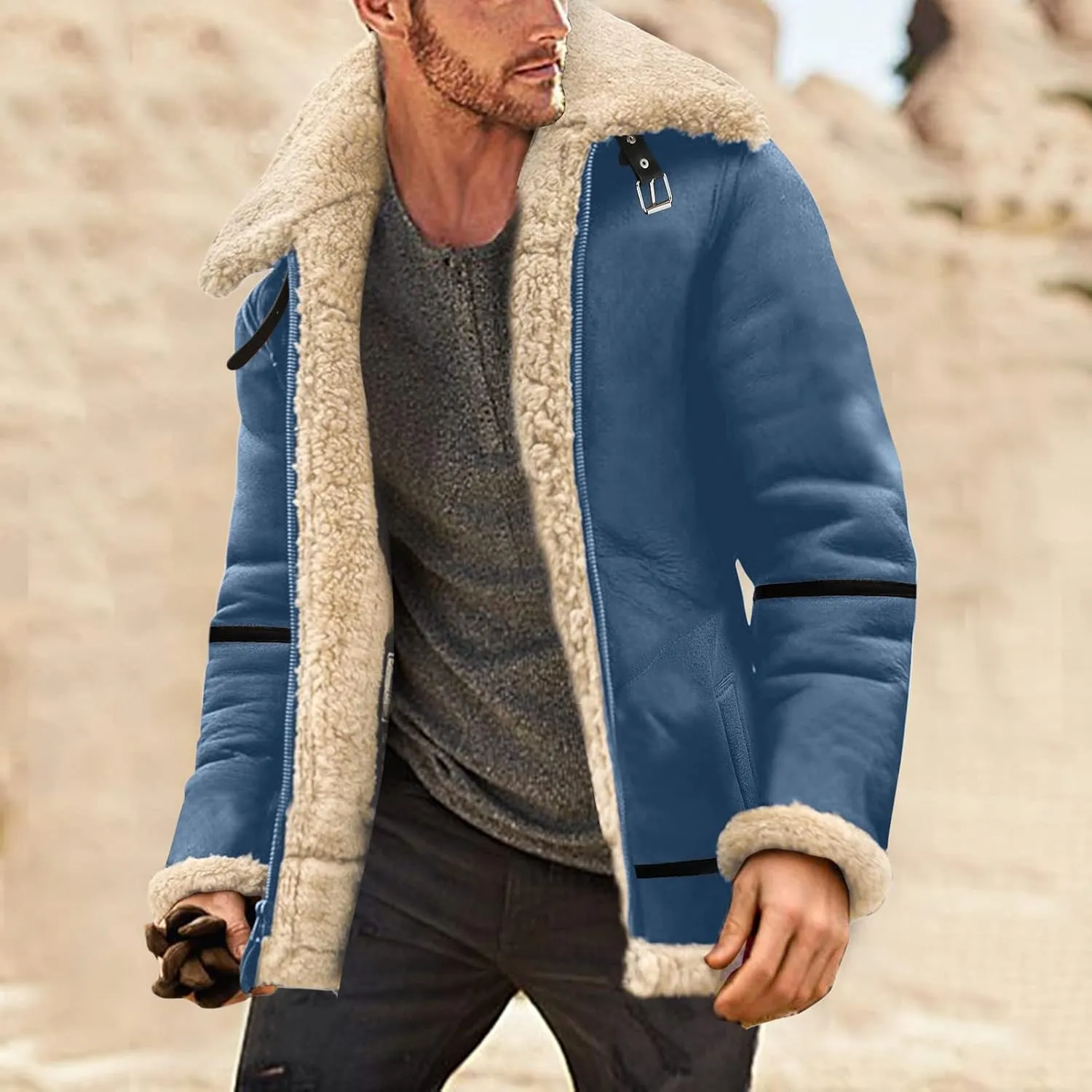 LCMTWX Mens Puffer Jackets Jacket Stand Collar Knitted Splice Sweater Coat Casual Cardigan Men's Winter Thickened Warm