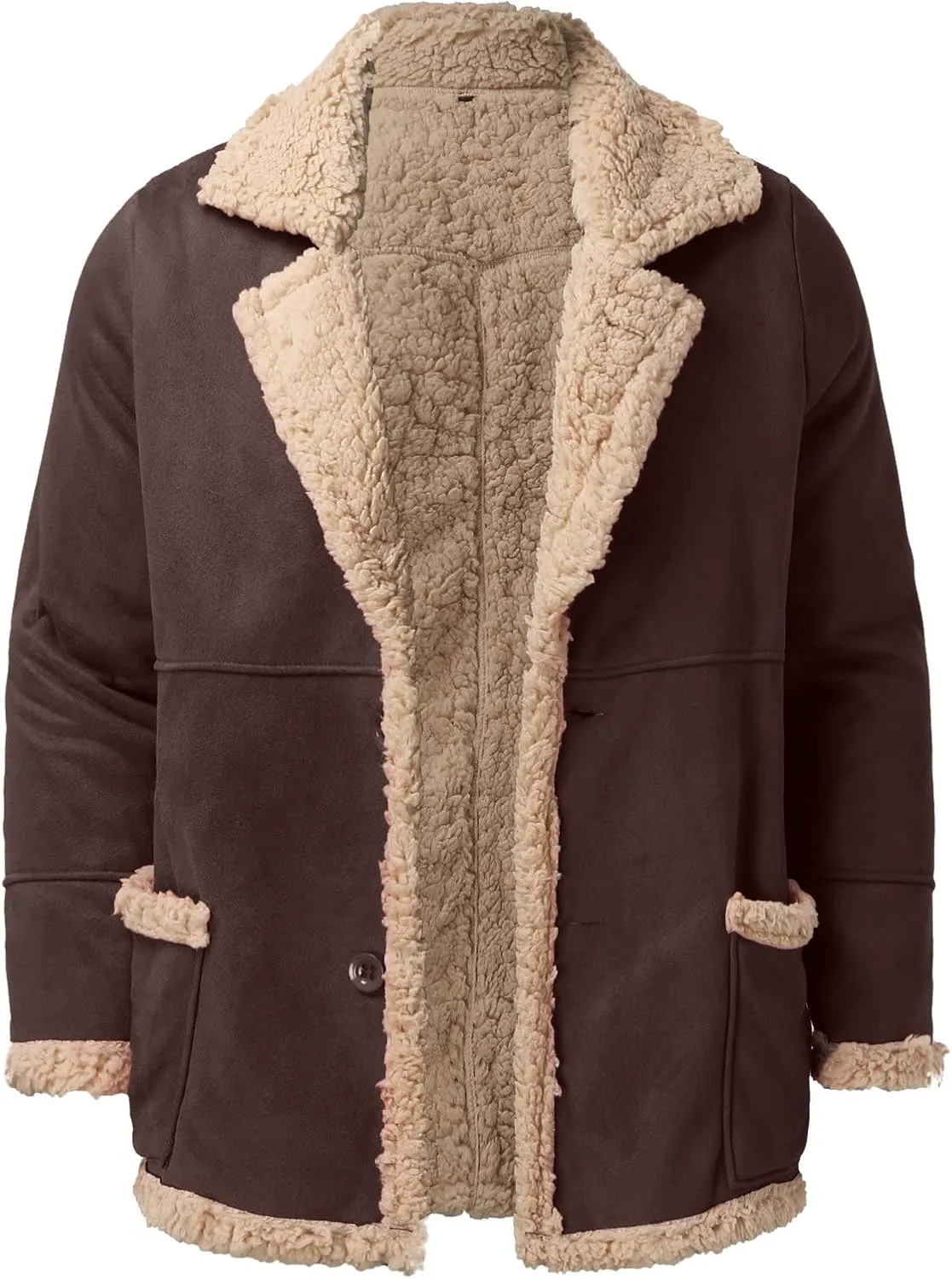 LCMTWX Men's Thicken Warm Winter Coat Stand Collar Knitted Splice Sweater Coat Casual Cardigan Stylish Outwear Winter