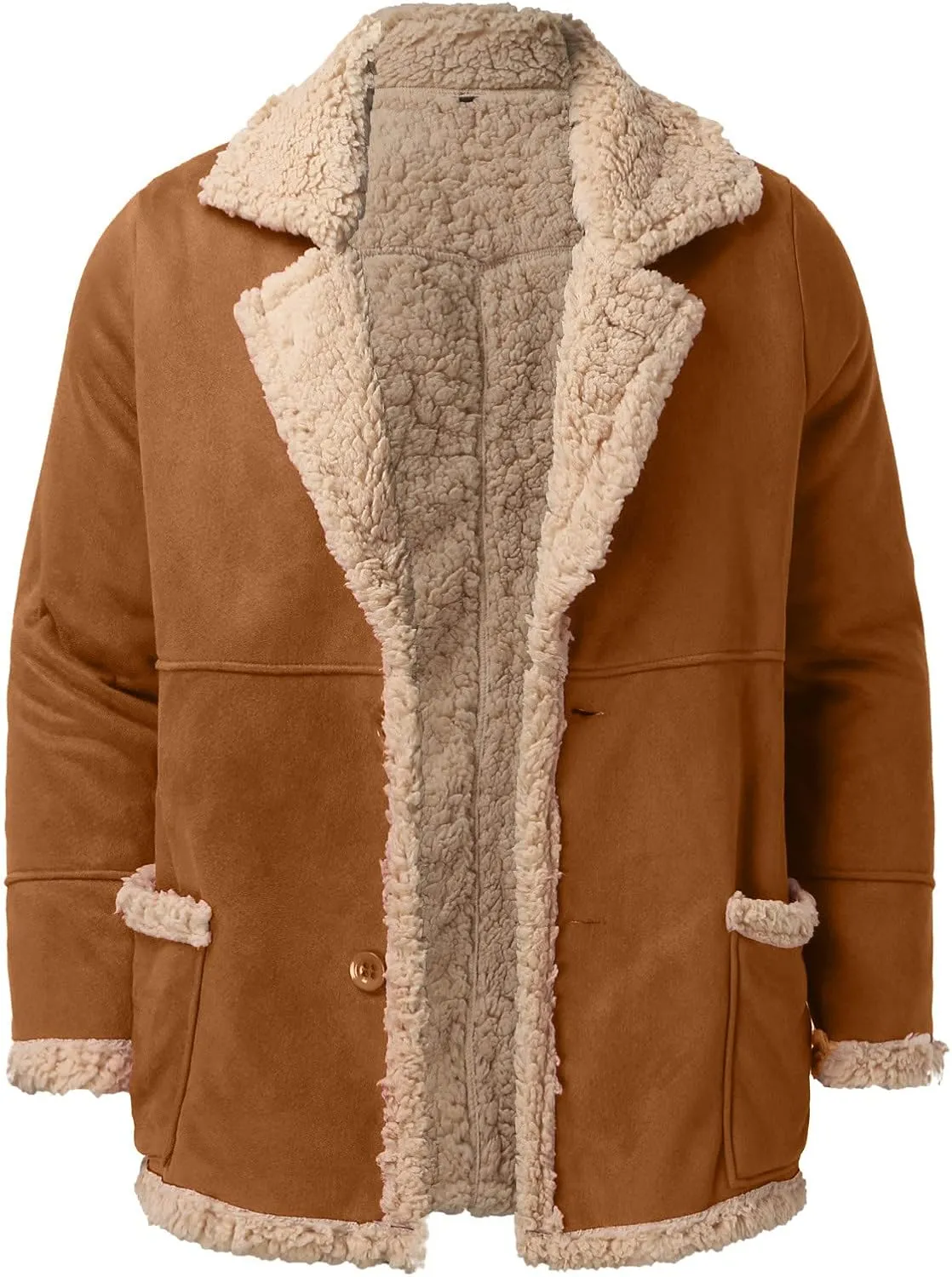 LCMTWX Men's Thicken Warm Winter Coat Stand Collar Knitted Splice Sweater Coat Casual Cardigan Stylish Outwear Winter