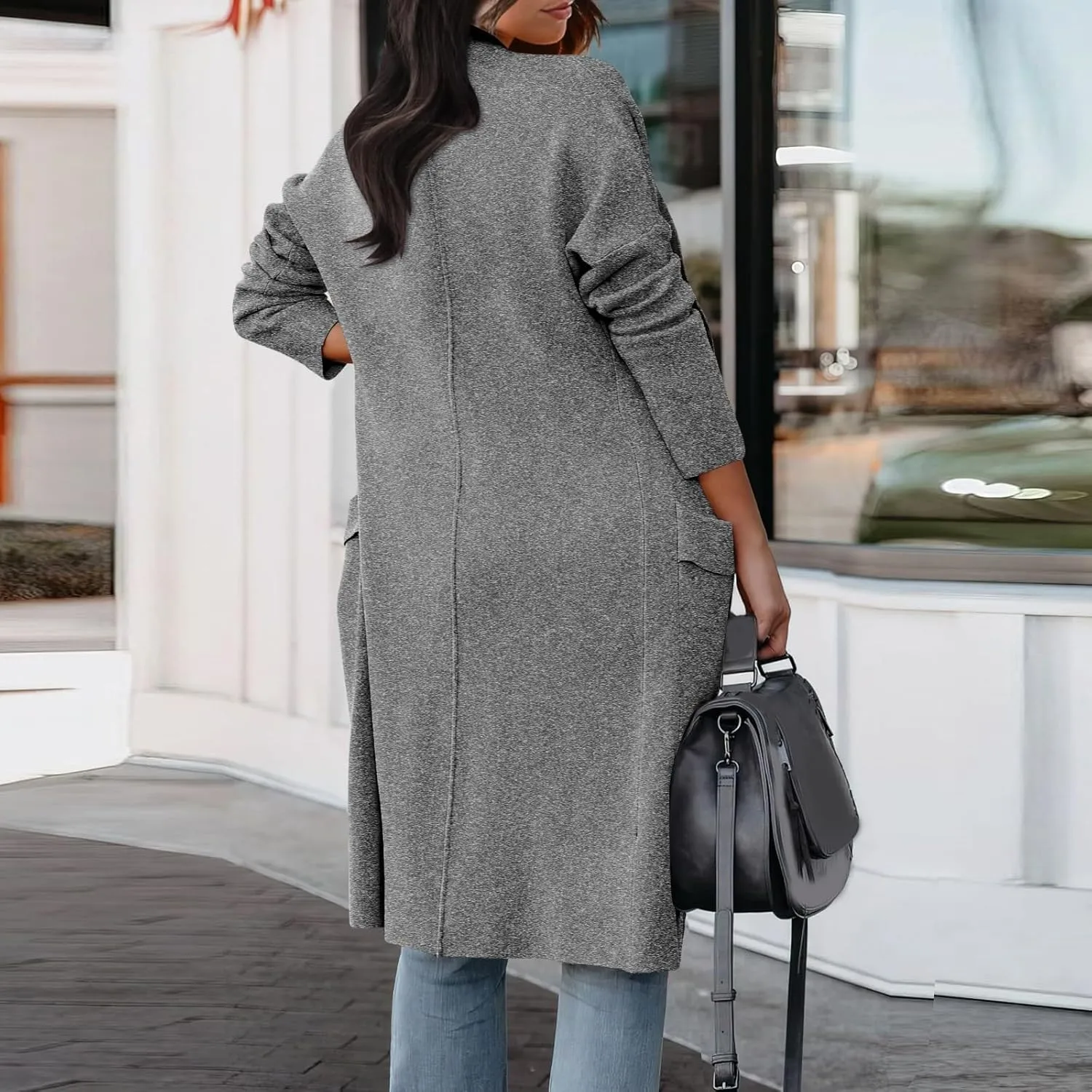 LCMTWX Winter Coat Women Long Suit Collar Printed Pocket Jacket Womens Winter Coats Trench Coat Women Coats for Women