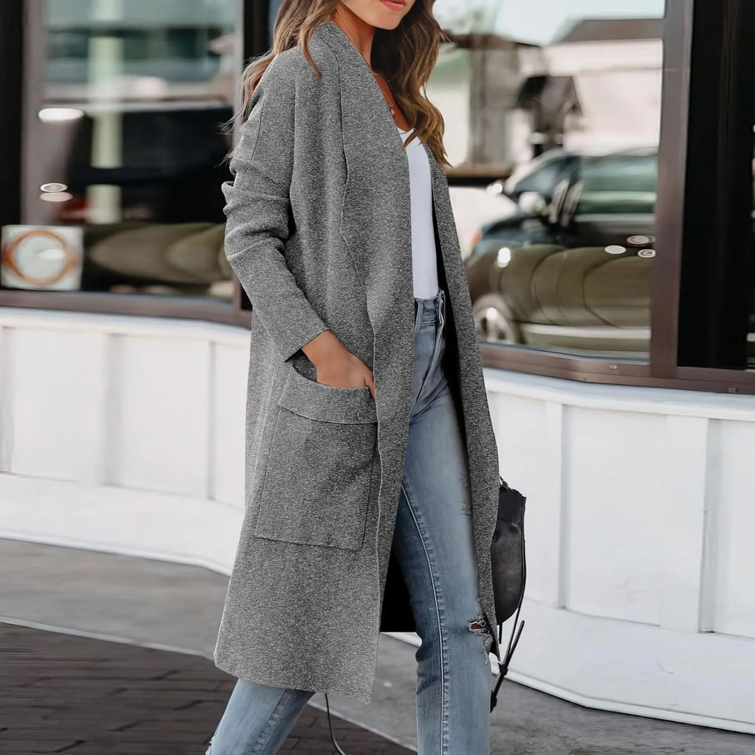 LCMTWX Winter Coat Women Long Suit Collar Printed Pocket Jacket Womens Winter Coats Trench Coat Women Coats for Women
