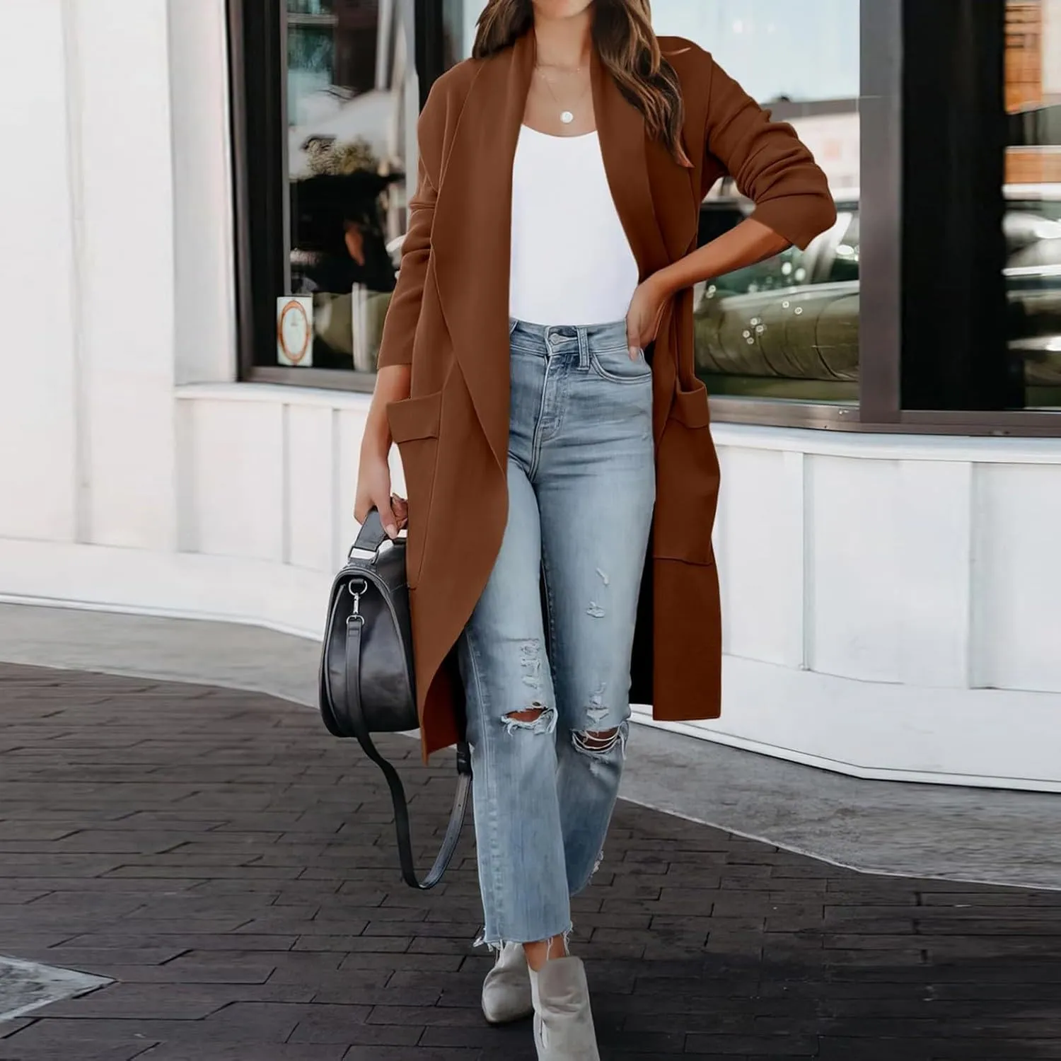 LCMTWX Women's 2023 Fashion Winter Coat Womens Elegant Windbreaker Wild Winter Women's Coat Trench Coats for Women Fall