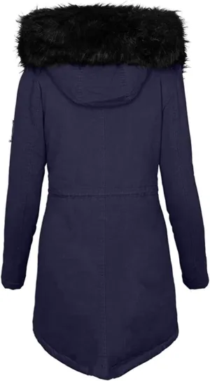 LCMTWX Womens Fleece Lined Raincoat Overcoat Casual Winter Slim Women's Coat Hooded Trench Coats Rain Jacket Womens With