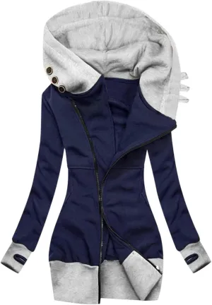 LCMTWX Womens Fleece Lined Raincoat Overcoat Casual Winter Slim Women's Coat Hooded Trench Coats Rain Jacket Womens With
