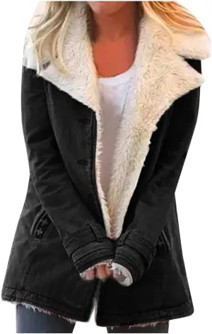 LCMTWX Women's Winter Coats Winter Printed Lapel Single Breasted Long Sleeve Plus Size Outwear Coat Jacket Peacoat Womens