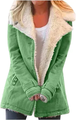 LCMTWX Women's Winter Coats Winter Printed Lapel Single Breasted Long Sleeve Plus Size Outwear Coat Jacket Peacoat Womens