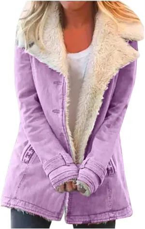 LCMTWX Women's Winter Coats Winter Printed Lapel Single Breasted Long Sleeve Plus Size Outwear Coat Jacket Peacoat Womens