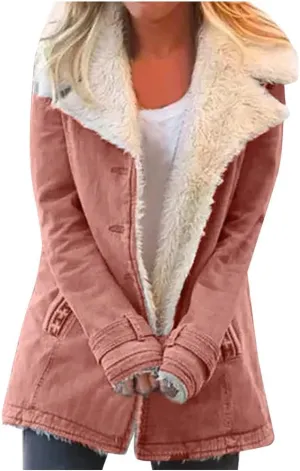 LCMTWX Women's Winter Coats Winter Printed Lapel Single Breasted Long Sleeve Plus Size Outwear Coat Jacket Peacoat Womens