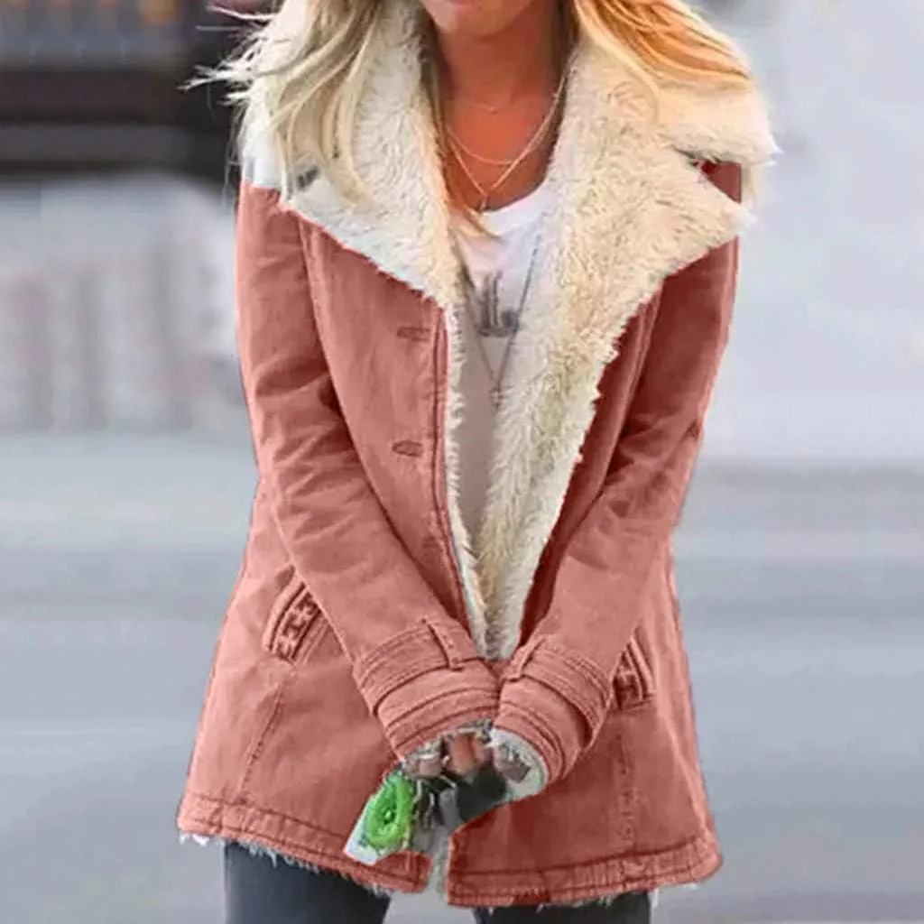 LCMTWX Women's Winter Coats Winter Printed Lapel Single Breasted Long Sleeve Plus Size Outwear Coat Jacket Peacoat Womens