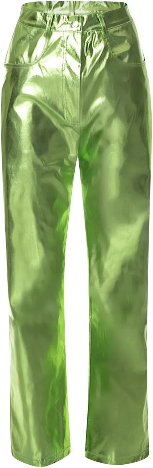 Leather Pants Women Wide Leg Oversized High Rise Stacked Faux Leather Pants Styling Skinny Petite Leather Joggers