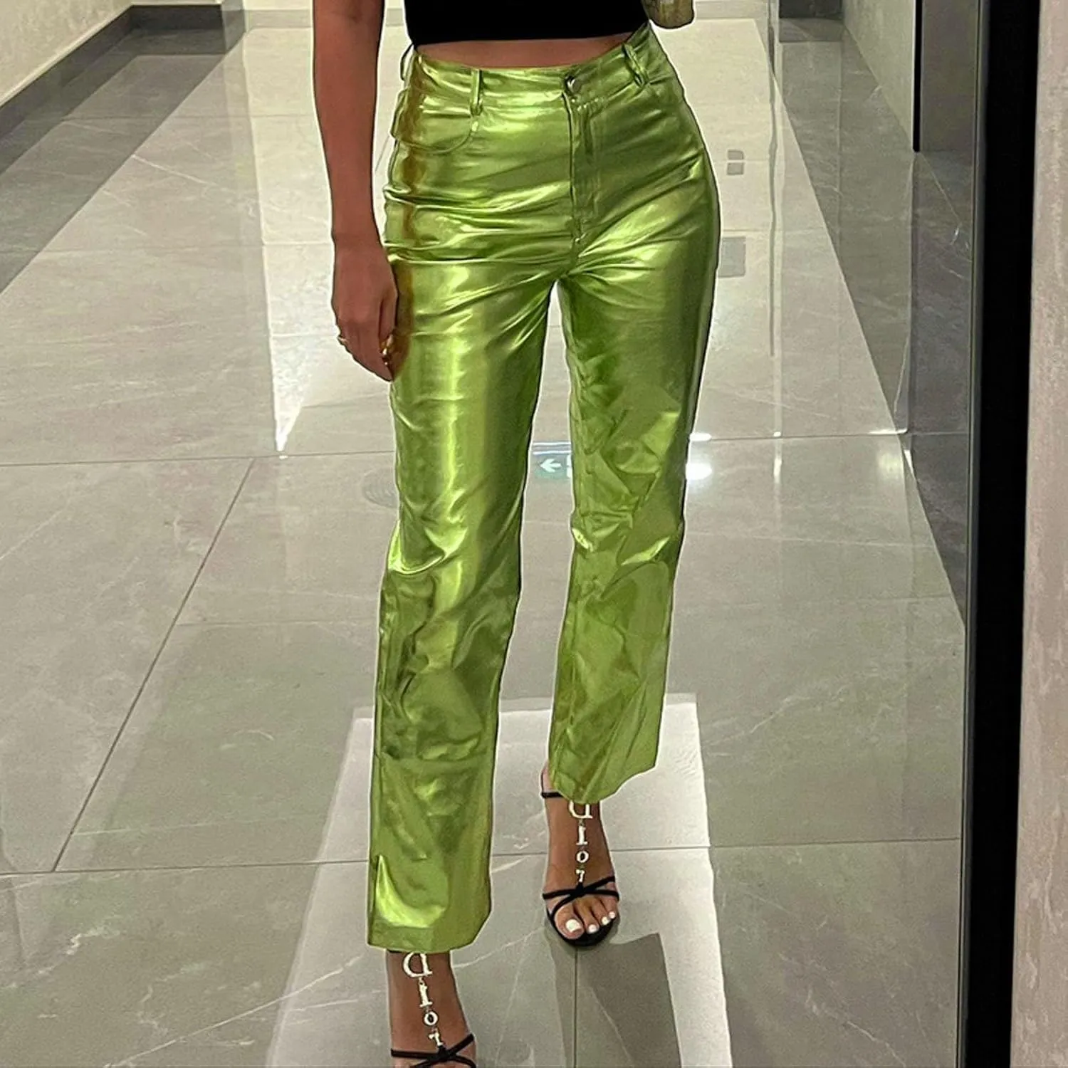Leather Pants Women Wide Leg Oversized High Rise Stacked Faux Leather Pants Styling Skinny Petite Leather Joggers