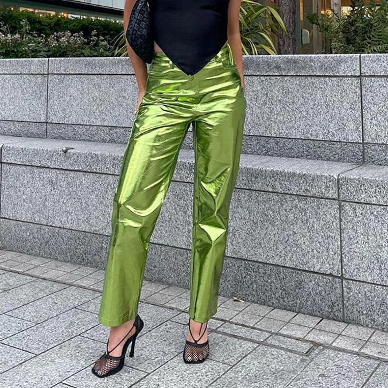 Leather Pants Women Wide Leg Oversized High Rise Stacked Faux Leather Pants Styling Skinny Petite Leather Joggers