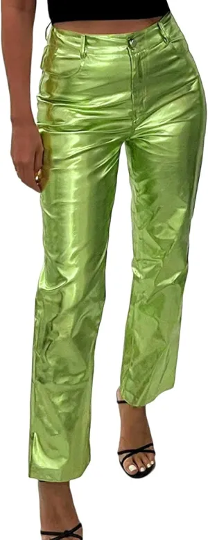 Leather Pants Women Wide Leg Oversized High Rise Stacked Faux Leather Pants Styling Skinny Petite Leather Joggers