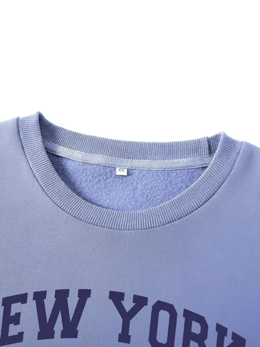 Letter Graphic Thermal Lined Sweatshirt
