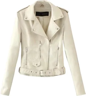Letuwj Women's PU Leather Jacket