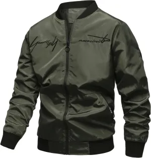 Lightweight Jacket Men Casual Bomber Flight Jackets Tactical Zipper Windbreakers Slim Fit Fall Spring Thin Cardigans