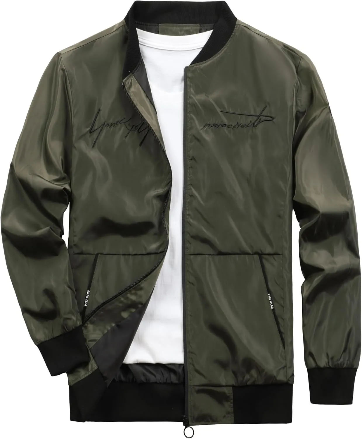 Lightweight Jacket Men Casual Bomber Flight Jackets Tactical Zipper Windbreakers Slim Fit Fall Spring Thin Cardigans