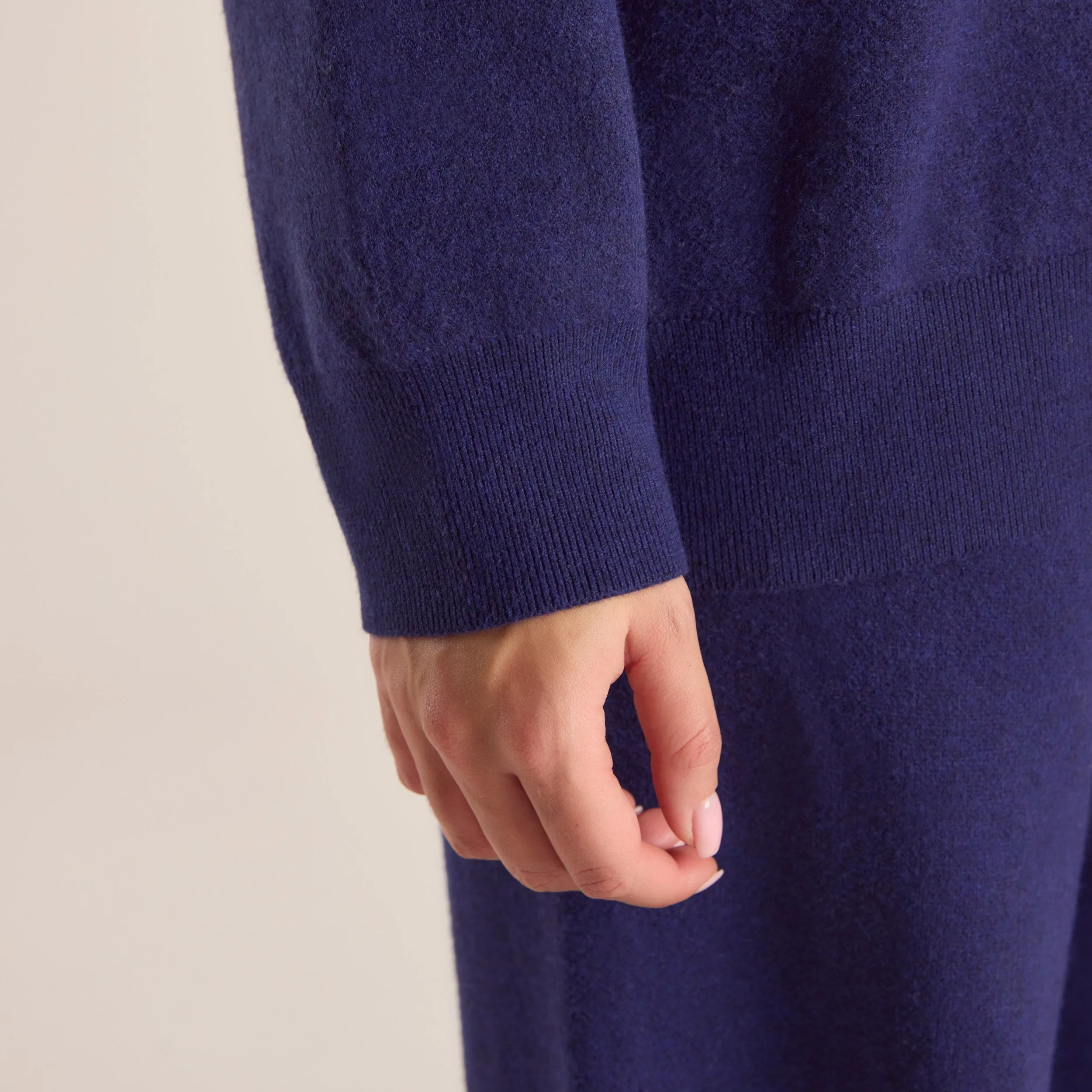 Logo Knitted Crew Neck Jumper - Navy