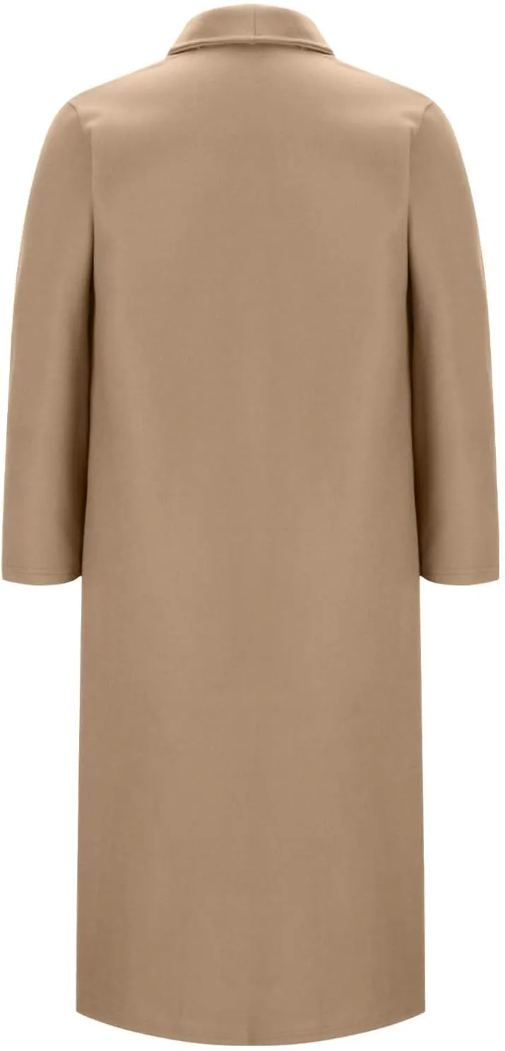 Long Pea Coat for Women Open Front Cardigan Coat Coatigan Jacket 2024 Fall Winter Wool Blend Trench Coat with Pockets