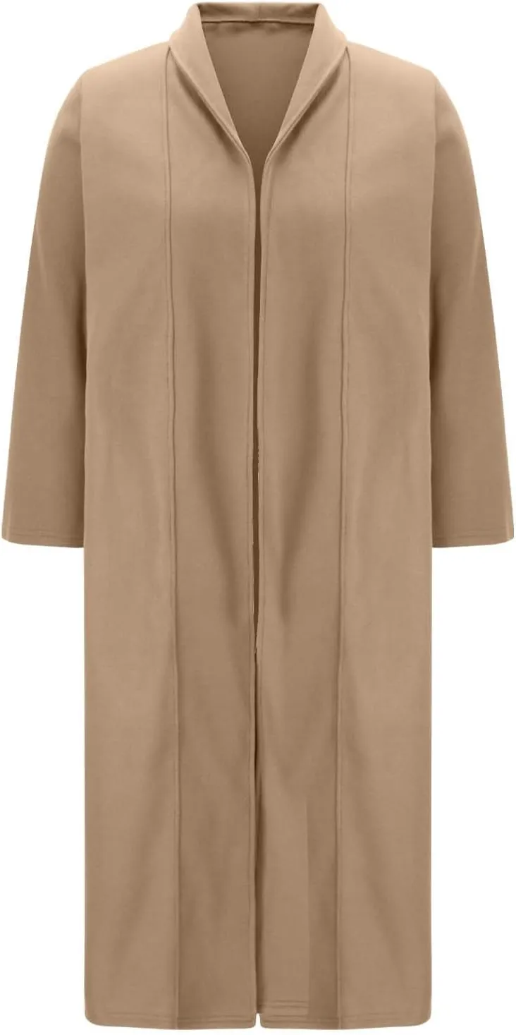 Long Pea Coat for Women Open Front Cardigan Coat Coatigan Jacket 2024 Fall Winter Wool Blend Trench Coat with Pockets