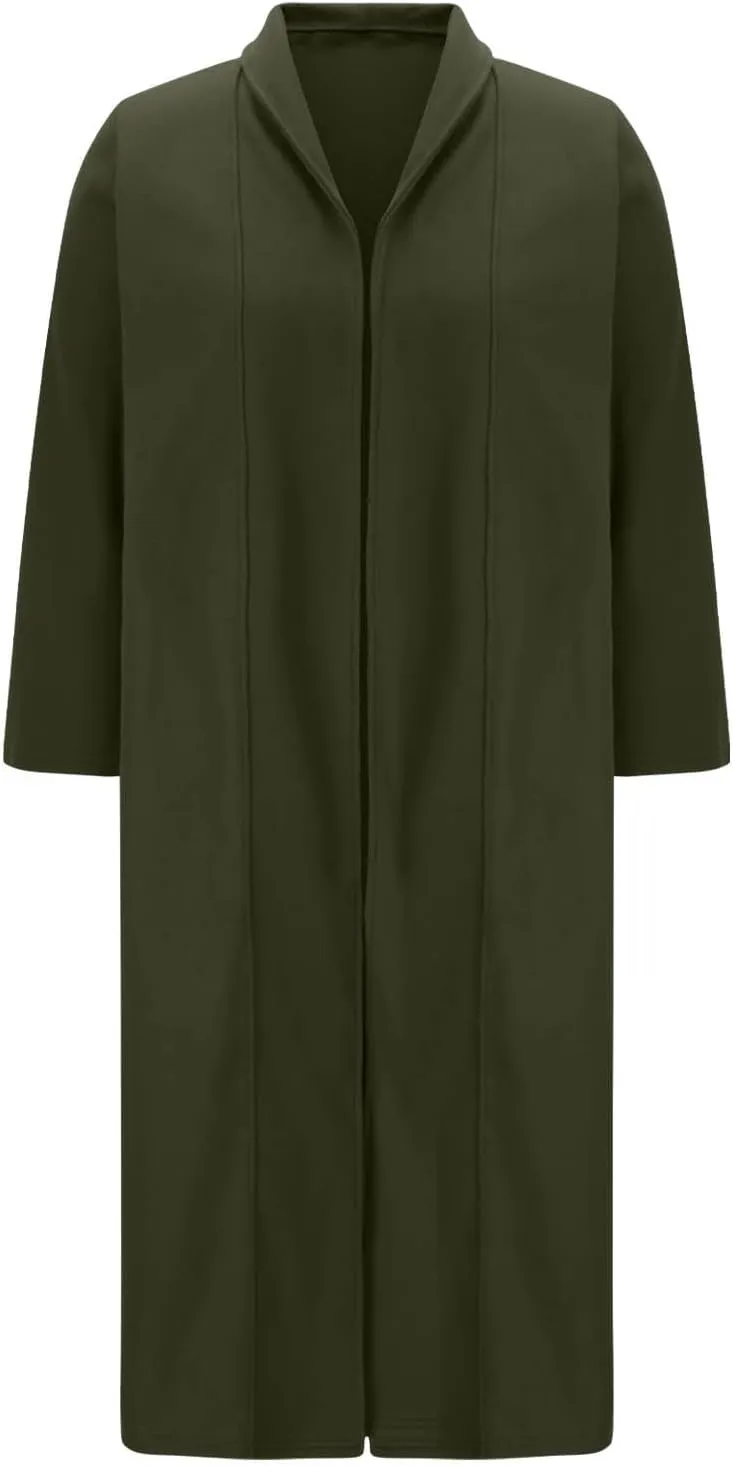 Long Pea Coat for Women Open Front Cardigan Coat Coatigan Jacket 2024 Fall Winter Wool Blend Trench Coat with Pockets