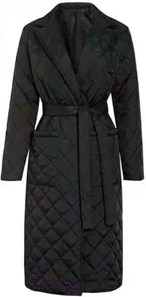 Long Puffer Coat Women Lightweight Quilted Down Jacket Overcoat Warm Winter Coats Trendy Casual Outerwear with Belt