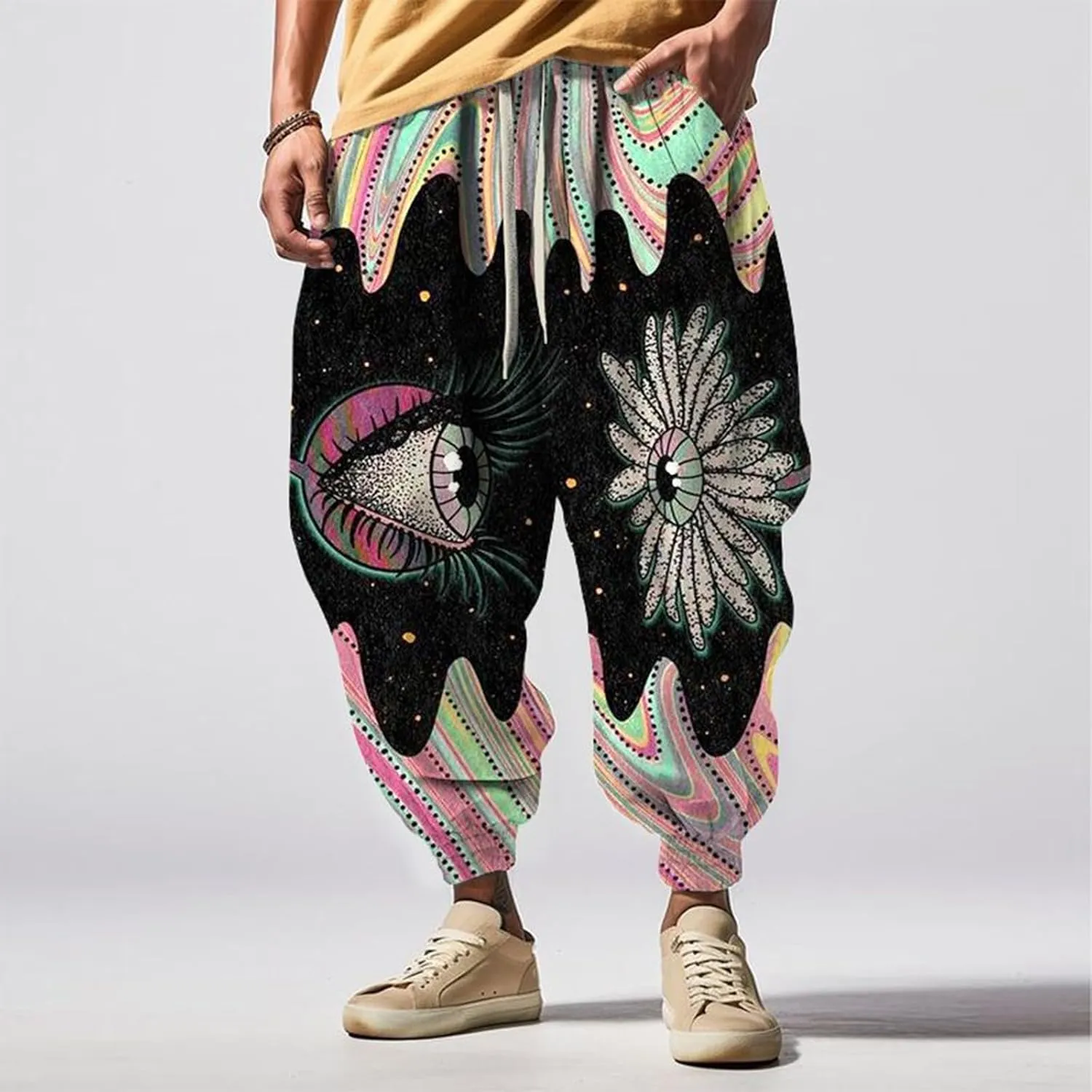 Long Sports Pants Print Fashion Street Feel Casual Sweatpants Mens Japanese Art Graphic Printed Casual Pants Hammer
