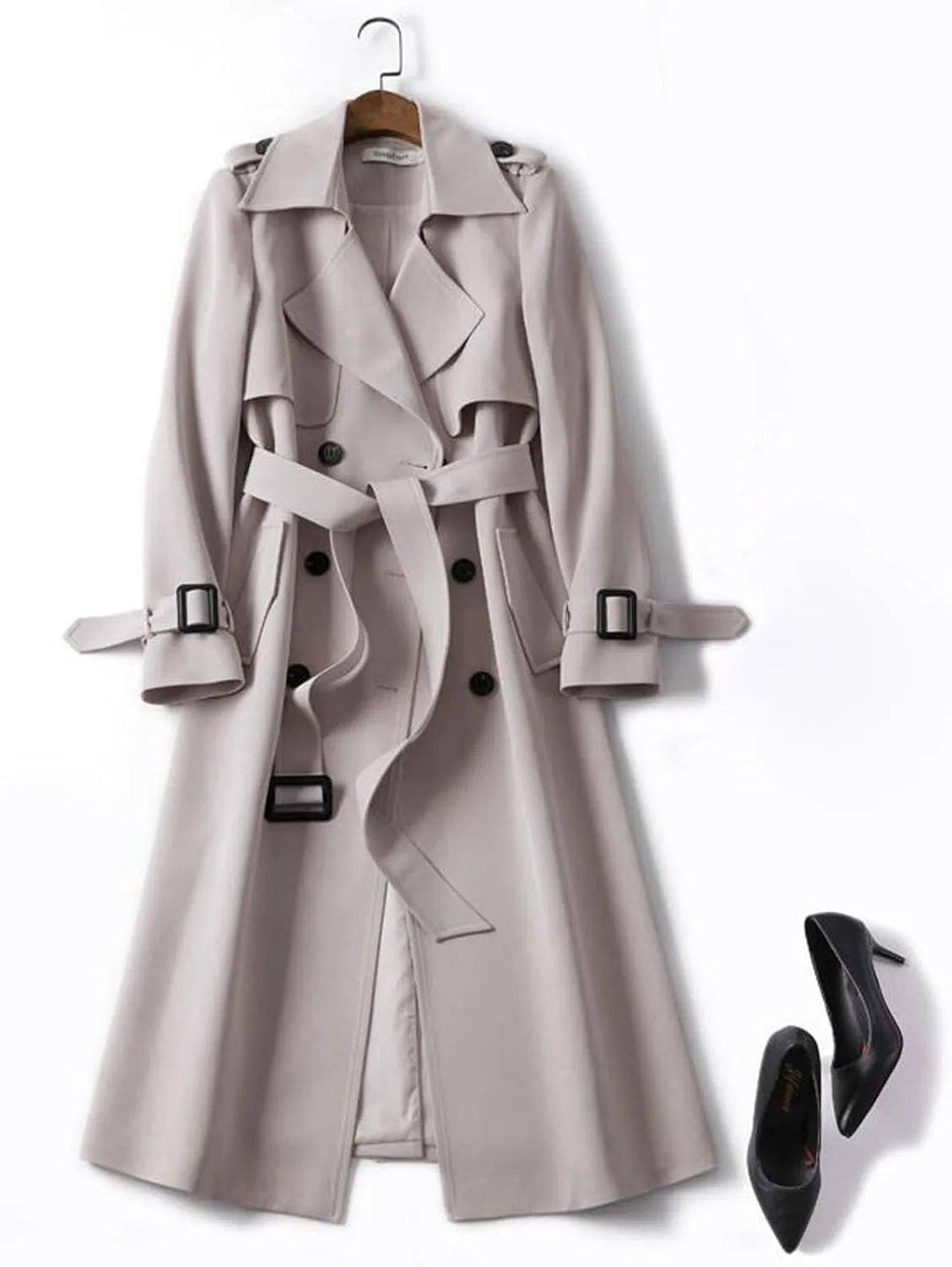 Long Winter Wool Coat for Women Solid Pocket Cardigan Button Top Sweater Knit Hooded Coat Winter Casual Notch Lapel