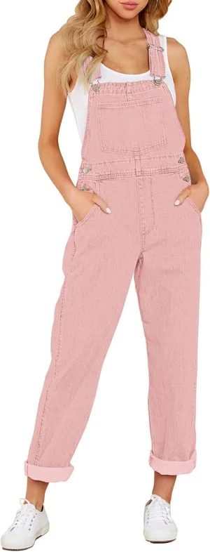 LookbookStore Women's Casual Stretch Denim Bib Overalls Pants Pocketed Jeans Jumpsuits