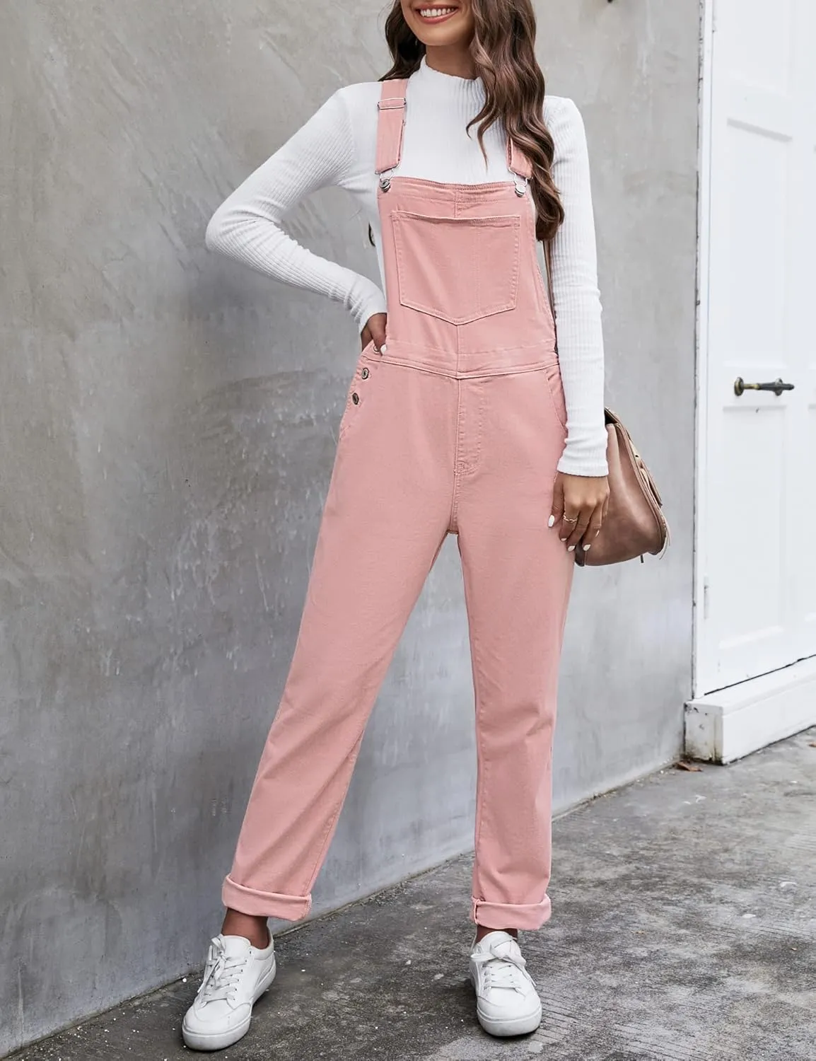 LookbookStore Women's Casual Stretch Denim Bib Overalls Pants Pocketed Jeans Jumpsuits