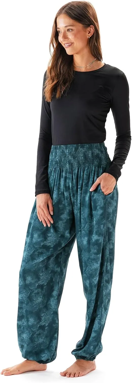 Lotus and Luna Women's Harem Pants Thai Pants for Beach & Lounge High Waisted Flowy Boho Pants Genie Pants Yoga Pants