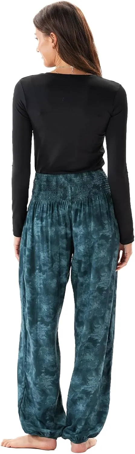Lotus and Luna Women's Harem Pants Thai Pants for Beach & Lounge High Waisted Flowy Boho Pants Genie Pants Yoga Pants
