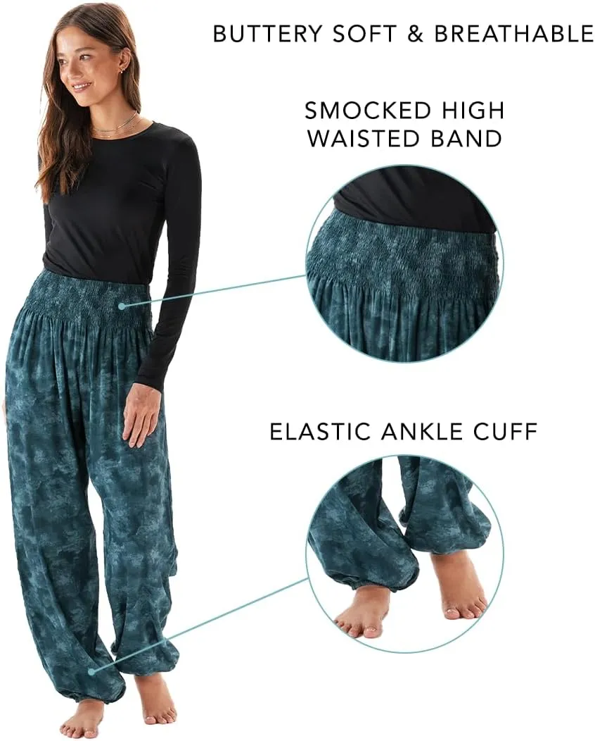 Lotus and Luna Women's Harem Pants Thai Pants for Beach & Lounge High Waisted Flowy Boho Pants Genie Pants Yoga Pants