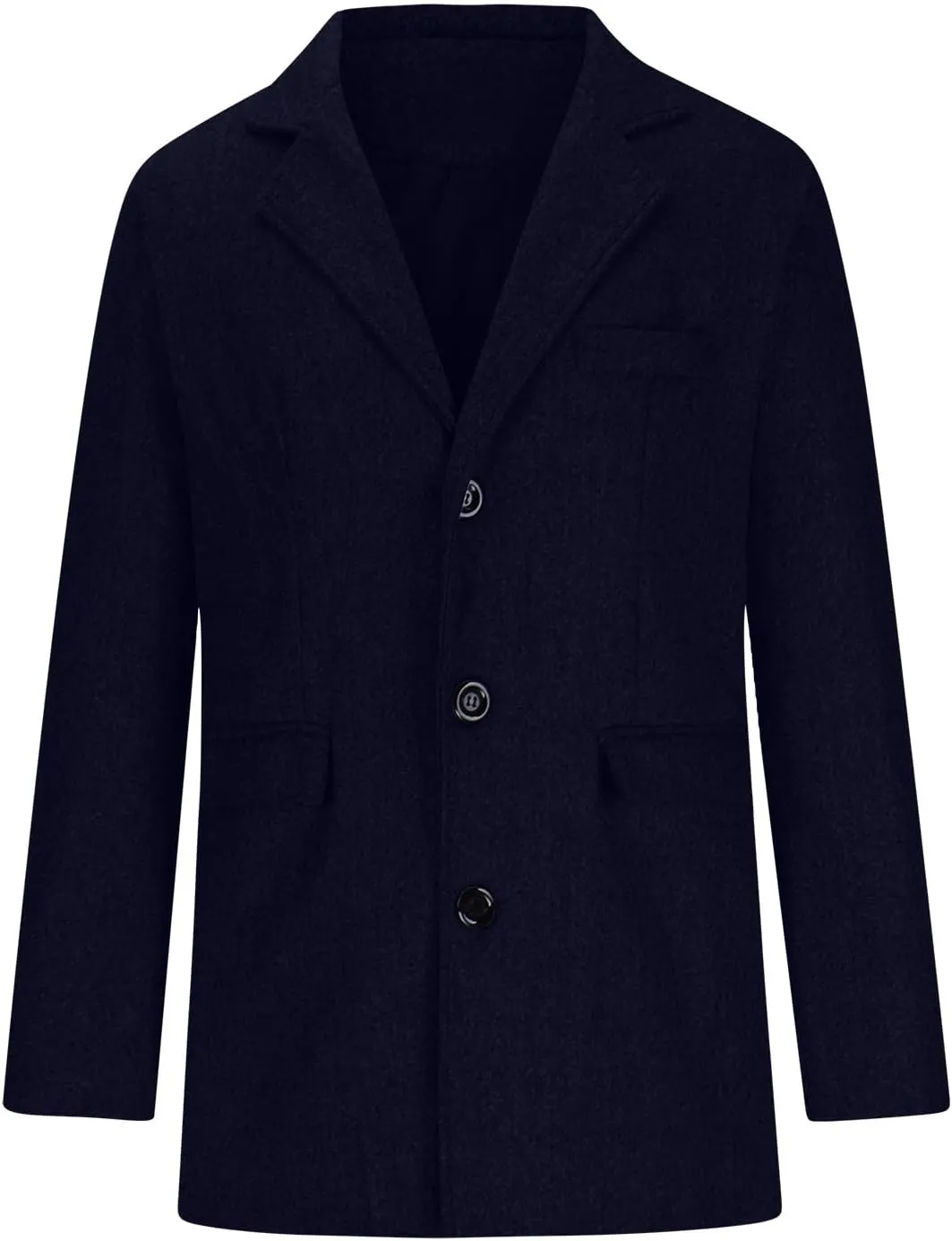 Man's Single Breasted Trench Coat Oversized Casual windbreaker Lapel Long Jacket Overcoat Long Sleeve Pea Coats