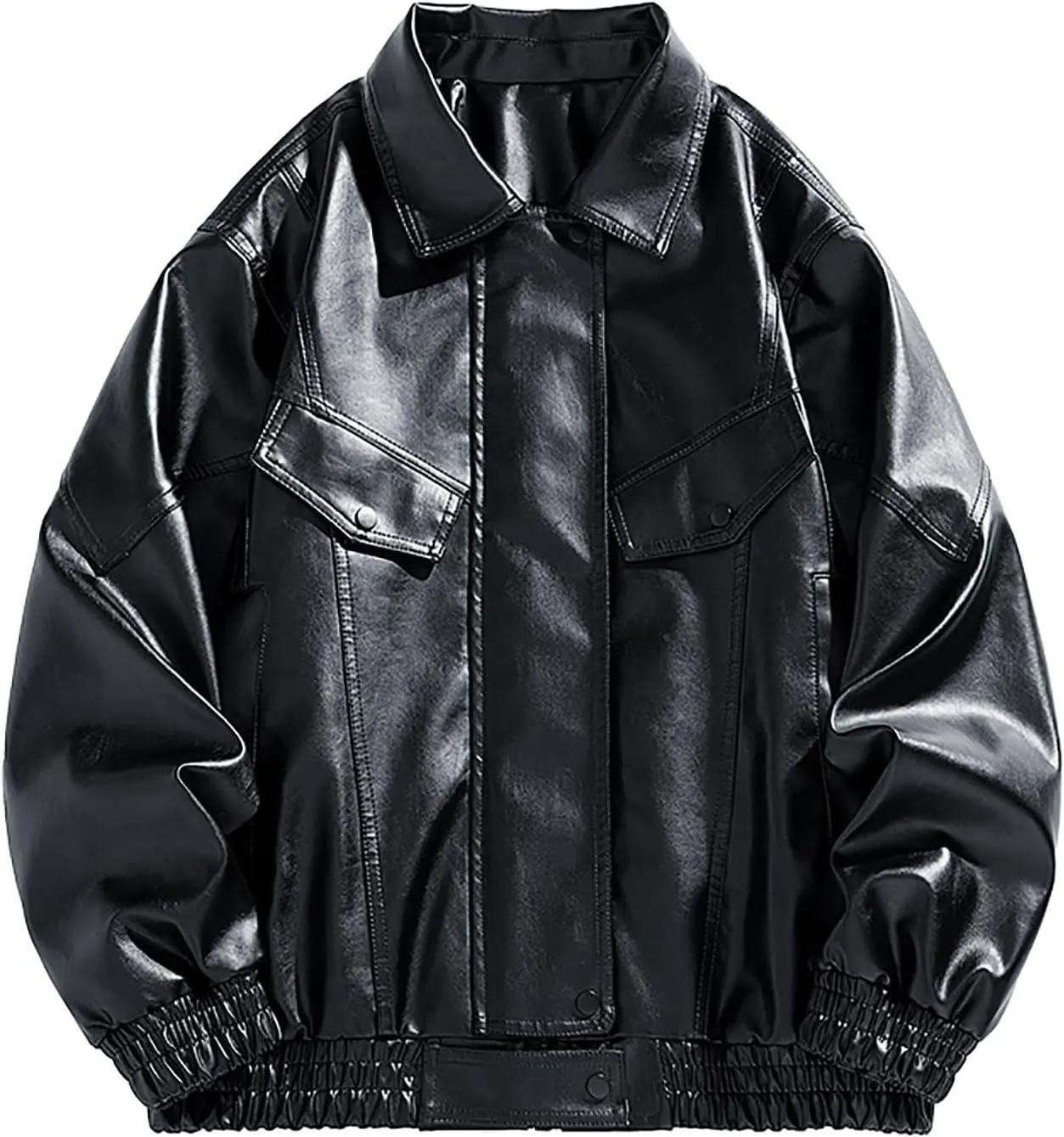 Men slimming Fit Gentleman Biker Ride Motorcycle Cafe Biker Racer Stand Collar Style Warm Winter PU Leather Jacket