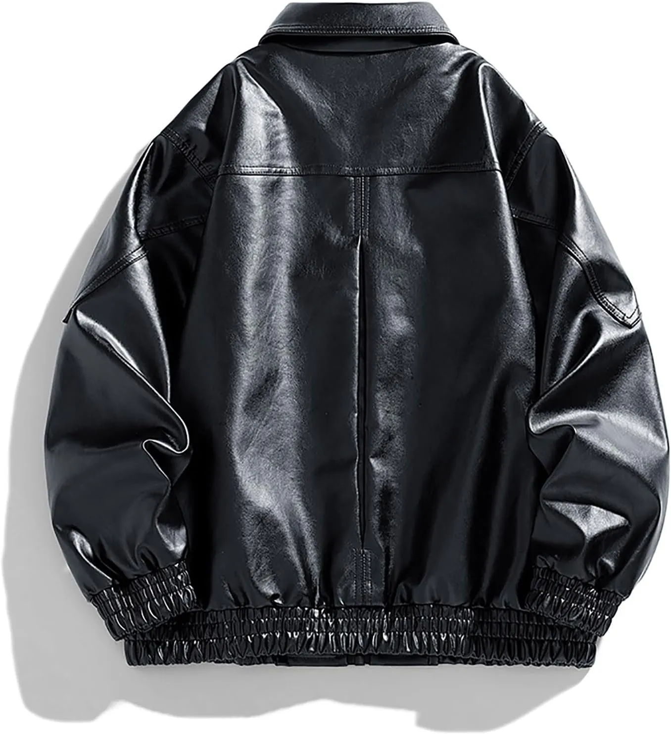 Men slimming Fit Gentleman Biker Ride Motorcycle Cafe Biker Racer Stand Collar Style Warm Winter PU Leather Jacket