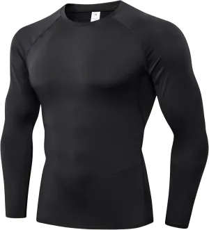 Men's Athletic Compression Shirts Long Sleeve Workout T-Shirt Mock Turtleneck Base Layer Undershirt Tops