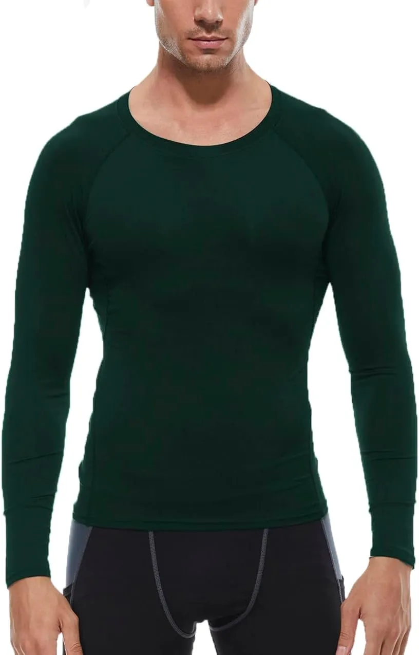 Men's Athletic Compression Shirts Long Sleeve Workout T-Shirt Mock Turtleneck Base Layer Undershirt Tops