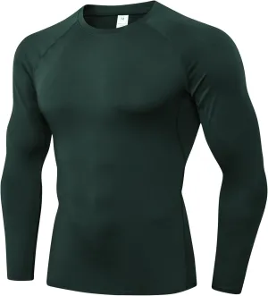 Men's Athletic Compression Shirts Long Sleeve Workout T-Shirt Mock Turtleneck Base Layer Undershirt Tops