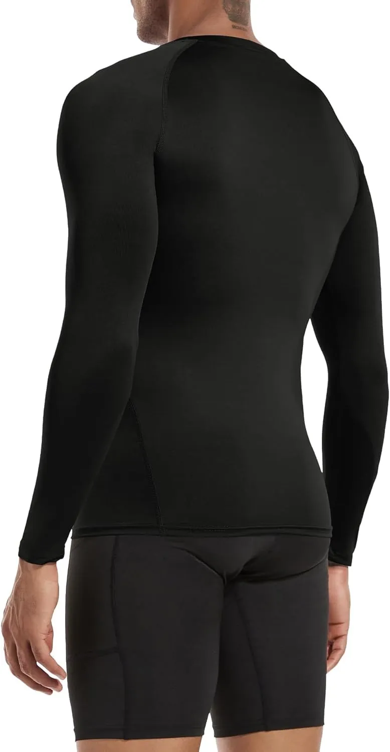 Men's Athletic Compression Shirts Long Sleeve Workout T-Shirt Mock Turtleneck Base Layer Undershirt Tops