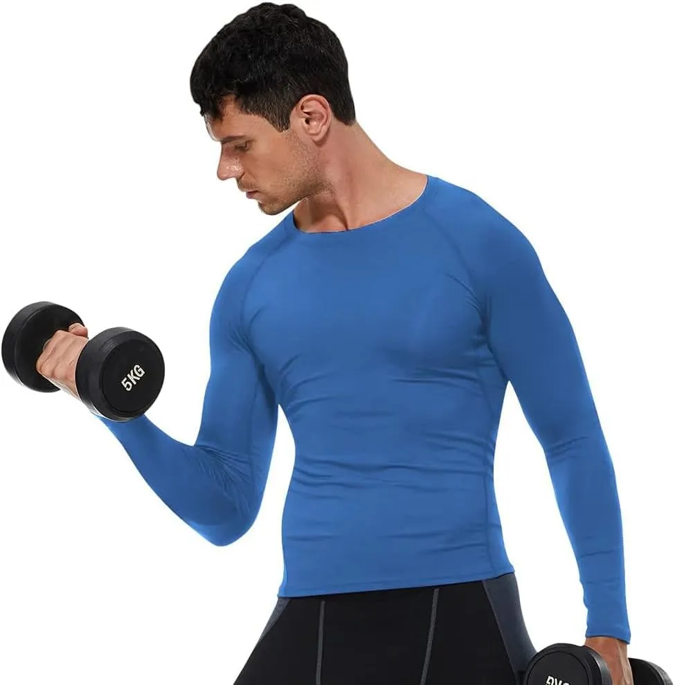 Men's Athletic Compression Shirts Long Sleeve Workout T-Shirt Mock Turtleneck Base Layer Undershirt Tops