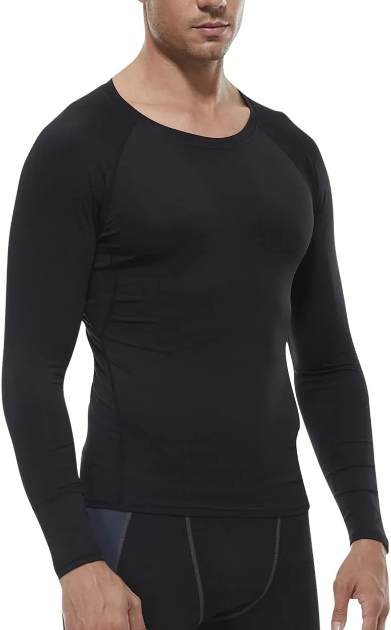 Men's Athletic Compression Shirts Long Sleeve Workout T-Shirt Mock Turtleneck Base Layer Undershirt Tops