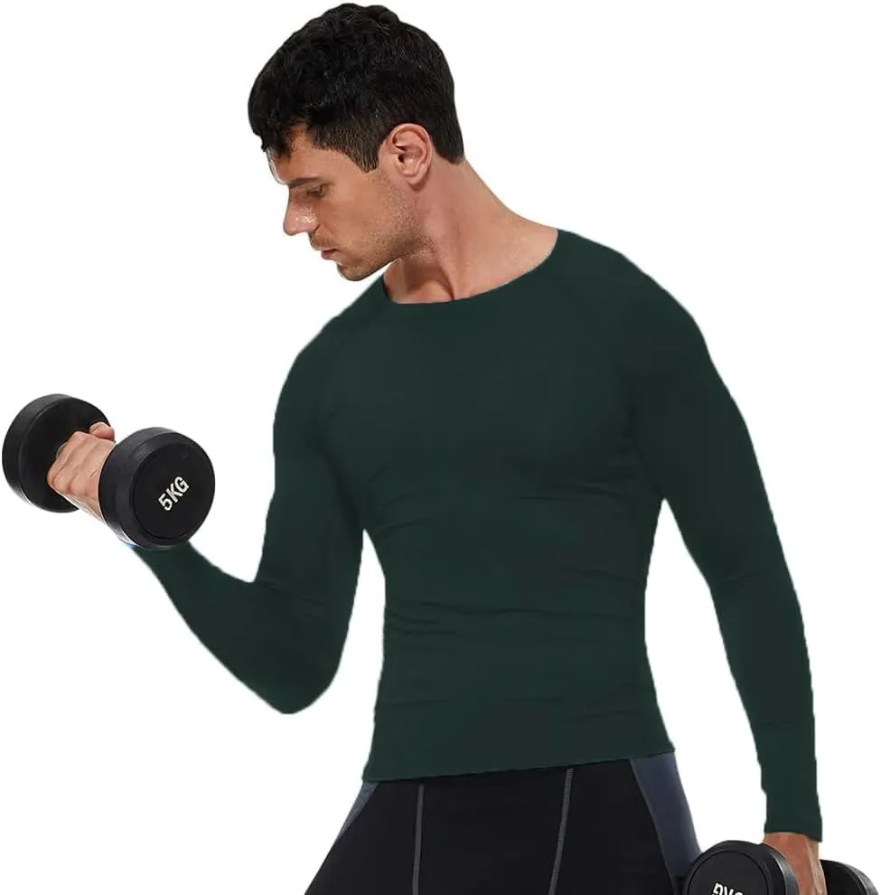 Men's Athletic Compression Shirts Long Sleeve Workout T-Shirt Mock Turtleneck Base Layer Undershirt Tops