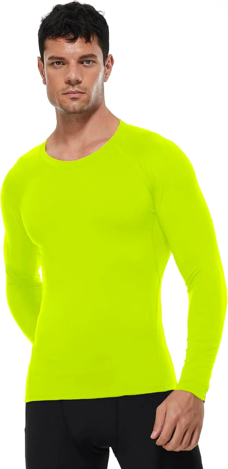 Men's Athletic Compression Shirts Long Sleeve Workout T-Shirt Mock Turtleneck Base Layer Undershirt Tops
