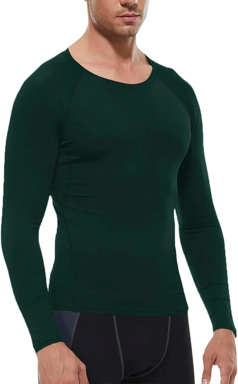 Men's Athletic Compression Shirts Long Sleeve Workout T-Shirt Mock Turtleneck Base Layer Undershirt Tops